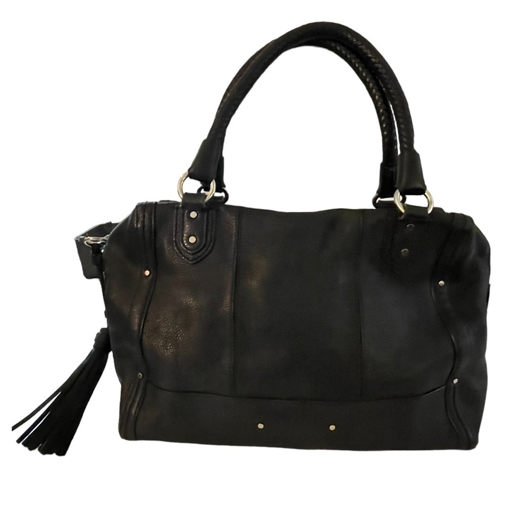 Cole Haan Black Leather Bag With Tassle